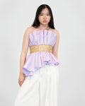 Silk Taffeta Ruffle Top