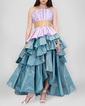Silk Taffeta Ruffle Layered Skirt